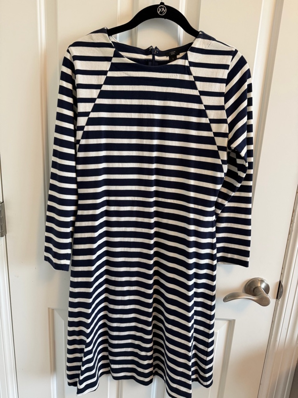 Jcrew 365 Navy and White Striped Boatneck Dress